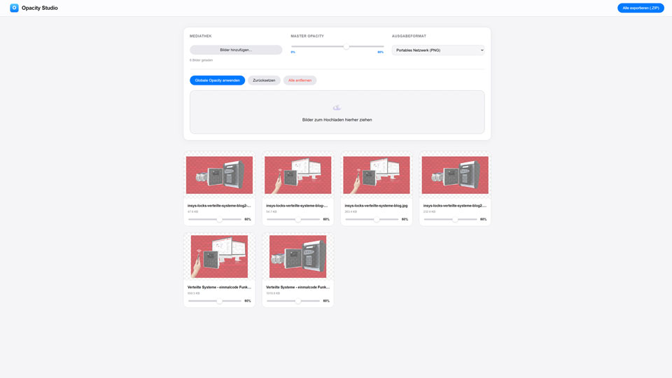 Screenshot of the Opacity Studio - transparency tool