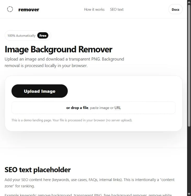 Background Remover interface for removing image backgrounds